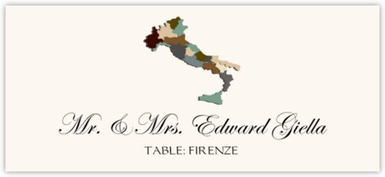 Map of Italy Maps and Travel Wedding Place Cards