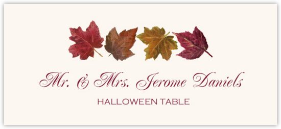 Maple Leaf Pattern Autumn/Fall Leaves Place Cards