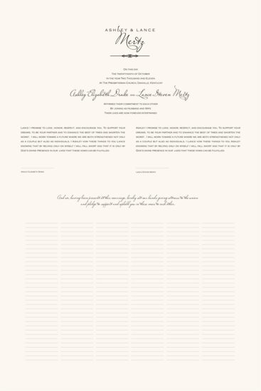 Miss Le Gatees Contemporary and Classic Wedding Certificates