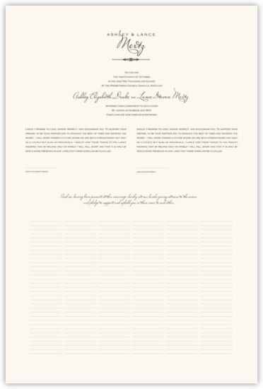 Miss Le Gatees Contemporary and Classic Wedding Certificates