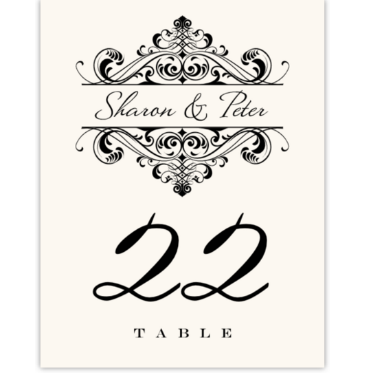 Merlin's Monkey Contemporary and Classic Table Numbers