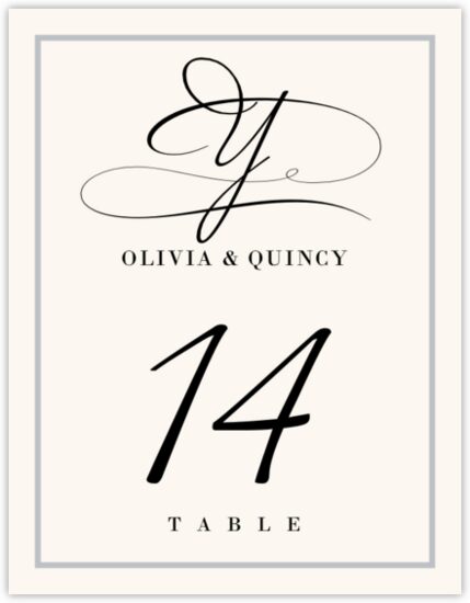 Miss Le Gatees Monogram 10 Contemporary and Classic Table Numbers