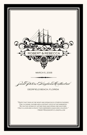 Seaworthy Navigation Beach and Seashell Wedding Programs