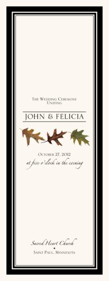 Oak Pattern Autumn/Fall Leaves Wedding Programs