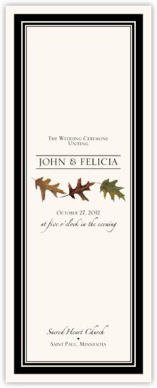 Oak Pattern Autumn/Fall Leaves Wedding Programs