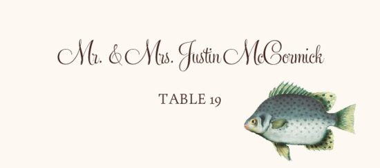 George Fish Beach, Seashell, and Fish Place Cards