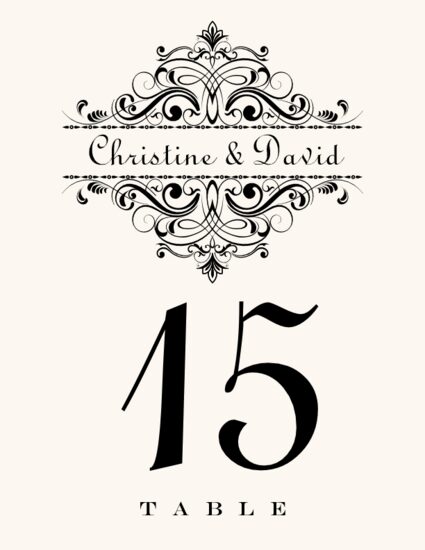 Oki Sun Contemporary and Classic Table Numbers