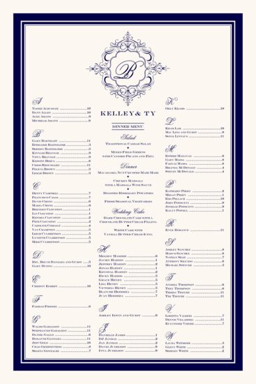 Old Script and Engravers Contemporary and Classic Wedding Seating Charts