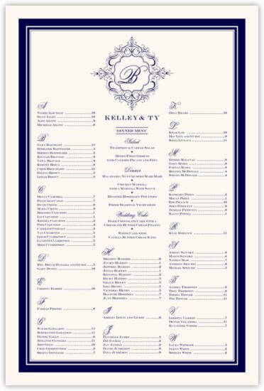 Old Script and Engravers Contemporary and Classic Wedding Seating Charts