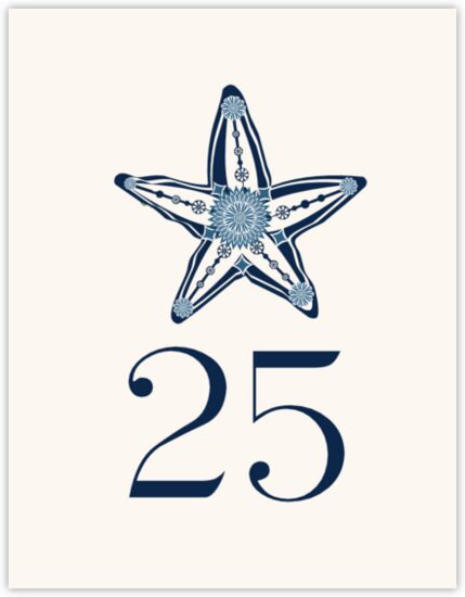 Paisley Starfish Tropical, Freshwater and Saltwater Fish Table Numbers