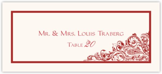 Paisley Power Corner 02 Contemporary and Classic Place Cards