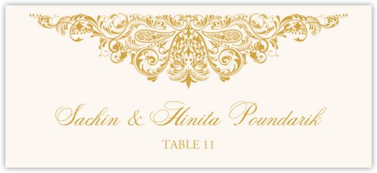 Paisley Power Indian/Hindu Inspired Wedding Place Cards