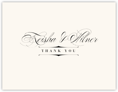 Poem Script Monogram Contemporary and Classic Thank You Notes