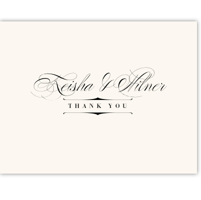Poem Script Monogram Contemporary and Classic Thank You Notes