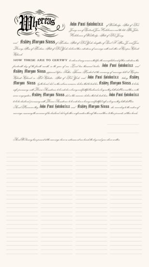 Quaker Traditional Religious Wedding Certificates
