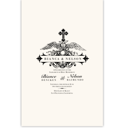 Orthodox Eagle & Cross Greek/Russian Orthodox Wedding Programs