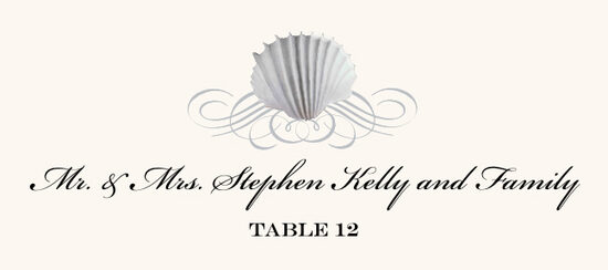 Seashell Scallop Swirl Beach, Seashell, and Fish Place Cards