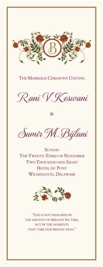 Wedding Program Templates And Wording For Indian Wedding Programs