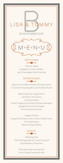 Brownstone Monogram 15 Contemporary and Classic Menus