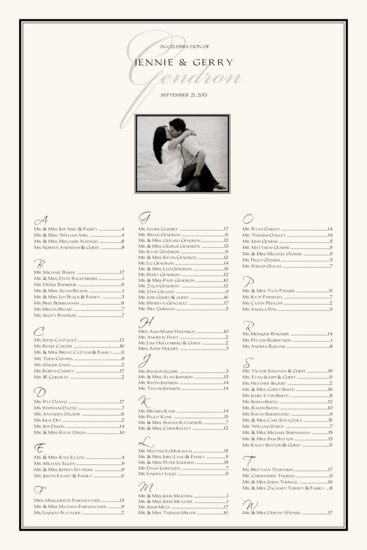 Simple Monotone Photography Photography Wedding Seating Charts