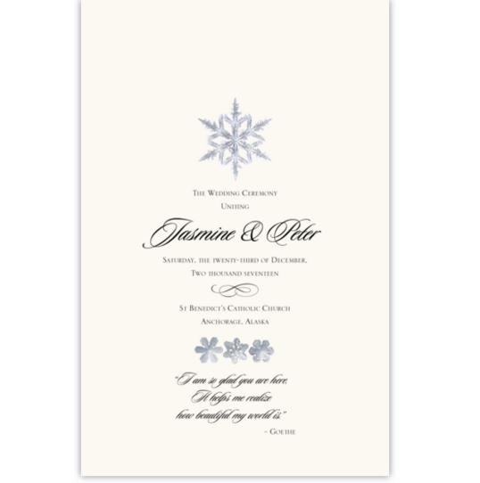 Snowflake 03 Winter and Holiday Wedding Programs