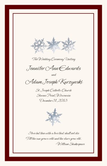 Winter Snowflake Pattern 01 Winter and Holiday Wedding Programs