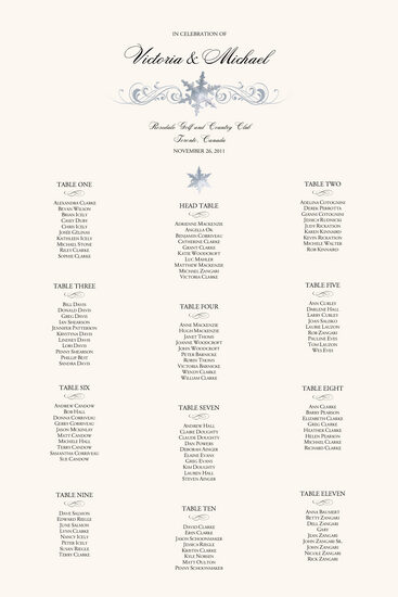 Snowflake Pattern 04 Winter and Holiday Seating Charts