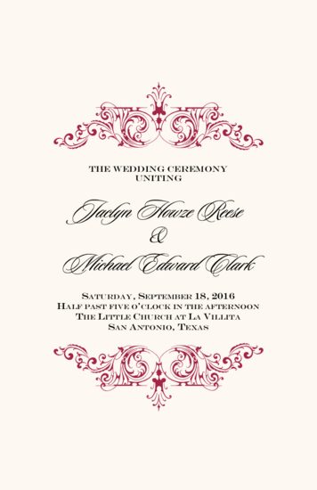 Song Contemporary and Classic Wedding Programs