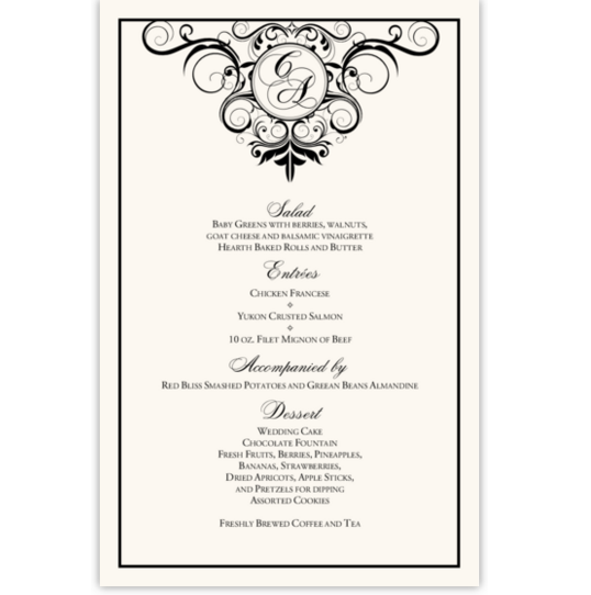 Spiral Swirl Top Contemporary and Classic Menus