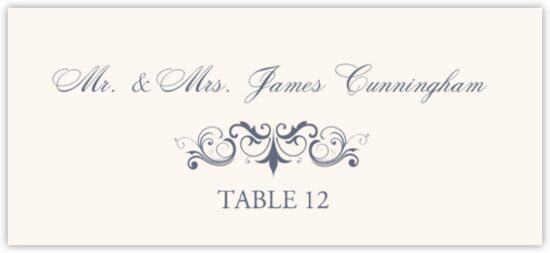 Spiral Swirl Flourish Contemporary and Classic Place Cards