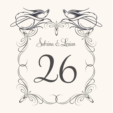 Starling Square Birds and Butterflies Table Numbers