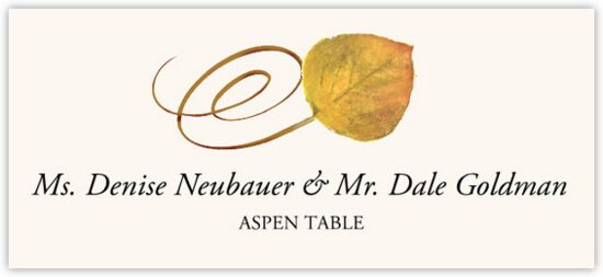 Aspen Swirly Leaf Autumn/Fall Leaves Place Cards