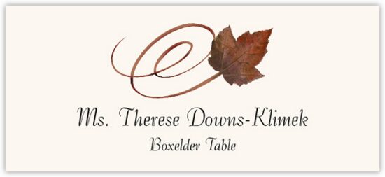 Boxelder Swirly Leaf Autumn/Fall Leaves Place Cards