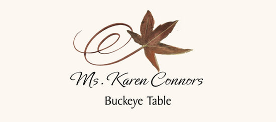 Buckeye Swirly Leaf Autumn/Fall Leaves Place Cards