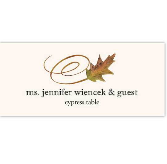 Cypress Swirly Leaf Autumn/Fall Leaves Place Cards