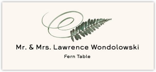 Fern Swirly Leaf Autumn/Fall Leaves Place Cards
