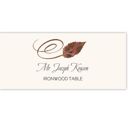 Ironwood Swirly Leaf Autumn/Fall Leaves Place Cards