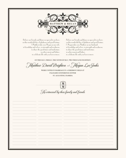 Time Machine Contemporary and Classic Wedding Certificates