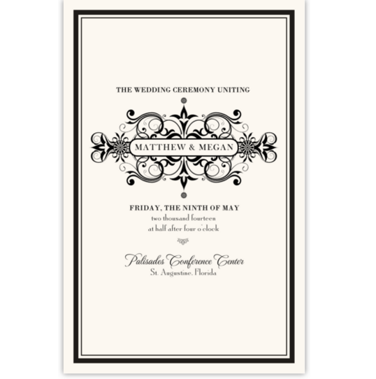Time Traveler Contemporary and Classic Wedding Programs