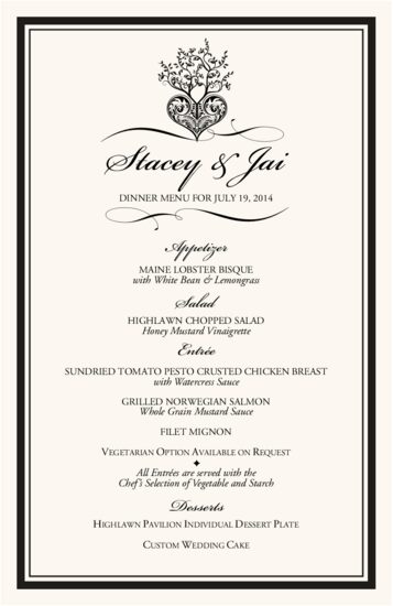 Tree of Life Heart Contemporary and Classic Menus