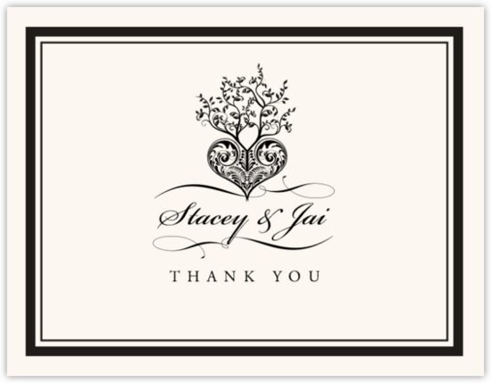 Tree of Life Heart Contemporary and Classic Thank You Notes