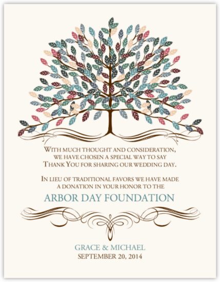 Arbor Day Leaves, Flowers, Vineyard & Grapes Donation Cards