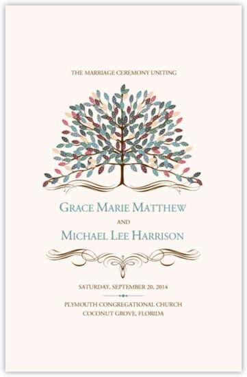 Arbor Day Autumn/Fall Leaves Wedding Programs