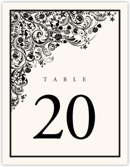 Tropical Storm Beach and Seashell Table Numbers