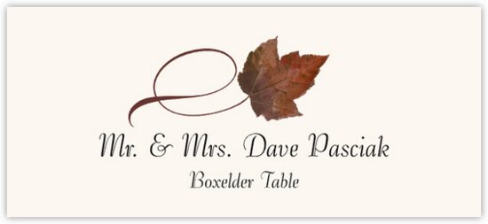 Boxelder Twisty Leaf Autumn/Fall Leaves Place Cards