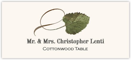 Cottonwood Twisty Leaf Autumn/Fall Leaves Place Cards