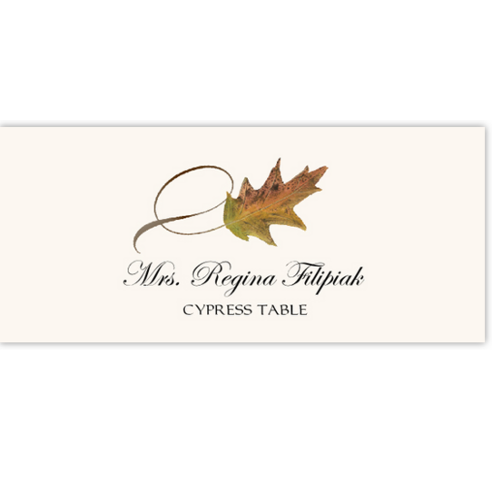 Cypress Twisty Leaf Autumn/Fall Leaves Place Cards