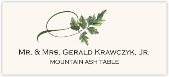 Mountain Ash Twisty Leaf Autumn/Fall Leaves Place Cards