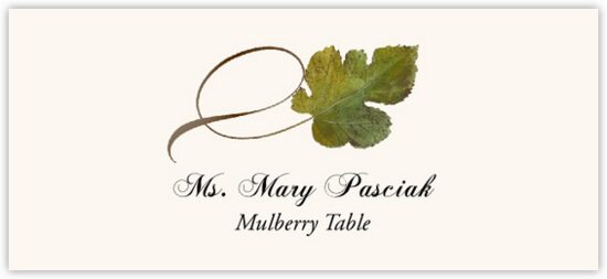 Mulberry Twisty Leaf Autumn/Fall Leaves Place Cards