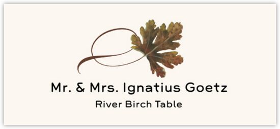 River Birch Twisty Leaf Autumn/Fall Leaves Place Cards